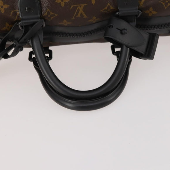 LOUIS VUITTON Monogram Macassar Keepall Bandouliere 55 Bag M56714 Auth bs35027