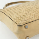 BOTTEGA VENETA INTRECCIATO Tote Bag Leather Beige Silver Auth bs35029A-14