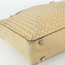 BOTTEGA VENETA INTRECCIATO Tote Bag Leather Beige Silver Auth bs35029A-16