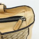 BOTTEGA VENETA INTRECCIATO Tote Bag Leather Beige Silver Auth bs35029A-10