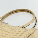 BOTTEGA VENETA INTRECCIATO Tote Bag Leather Beige Silver Auth bs35029A-8