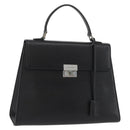BURBERRY Hand Bag Leather Black Silver Auth bs35033A-1