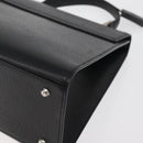 BURBERRY Hand Bag Leather Black Silver Auth bs35033A-17