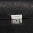 BURBERRY Hand Bag Leather Black Silver Auth bs35033A-18