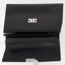 BURBERRY Hand Bag Leather Black Silver Auth bs35033A-10