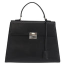 BURBERRY Hand Bag Leather Black Silver Auth bs35033A-13