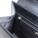 BURBERRY Hand Bag Leather Black Silver Auth bs35033A-21