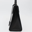 BURBERRY Hand Bag Leather Black Silver Auth bs35033A-3