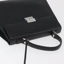 BURBERRY Hand Bag Leather Black Silver Auth bs35033A-6