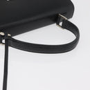 BURBERRY Hand Bag Leather Black Silver Auth bs35033A-7