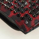 Christian Louboutin Hand Bag Leather 2way Red Silver Auth bs35035V-10