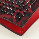 Christian Louboutin Hand Bag Leather 2way Red Silver Auth bs35035V-16