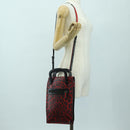 Christian Louboutin Hand Bag Leather 2way Red Silver Auth bs35035V-27