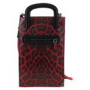 Christian Louboutin Hand Bag Leather 2way Red Silver Auth bs35035V-2