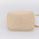 CHANEL Matelasse Chain Shoulder Bag Lamb Skin Ivory Gold CC Auth bs35037-13