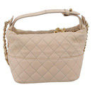 CHANEL Matelasse Chain Shoulder Bag Lamb Skin Ivory Gold CC Auth bs35037-3