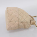 CHANEL Matelasse Chain Shoulder Bag Lamb Skin Ivory Gold CC Auth bs35037-5