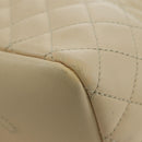 CHANEL Matelasse Chain Shoulder Bag Lamb Skin Ivory Gold CC Auth bs35037M-18