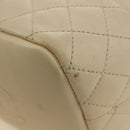 CHANEL Matelasse Chain Shoulder Bag Lamb Skin Ivory Gold CC Auth bs35037M-20