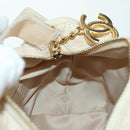 CHANEL Matelasse Chain Shoulder Bag Lamb Skin Ivory Gold CC Auth bs35037M-23