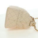CHANEL Matelasse Chain Shoulder Bag Lamb Skin Ivory Gold CC Auth bs35037M-4