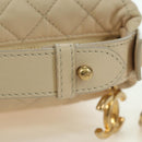 CHANEL Matelasse Chain Shoulder Bag Lamb Skin Ivory Gold CC Auth bs35037M-14