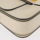 VALENTINO Schoudertas met ketting Leer Ivoor Goud Auth bs35039A-8