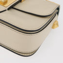 VALENTINO Schoudertas met ketting Leer Ivoor Goud Auth bs35039A-15