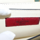 VALENTINO Schoudertas met ketting Leer Ivoor Goud Auth bs35039A-21