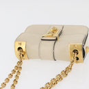 VALENTINO Schoudertas met ketting Leer Ivoor Goud Auth bs35039A-6