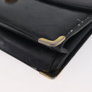Christian Dior Chain Shoulder Bag Leather Navy Gold Auth bs35041-12