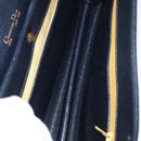 Christian Dior Chain Shoulder Bag Leather Navy Gold Auth bs35041-18