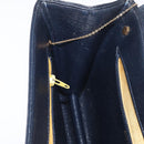 Christian Dior Chain Shoulder Bag Leather Navy Gold Auth bs35041-20