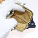 Christian Dior Chain Shoulder Bag Leather Navy Gold Auth bs35041-25