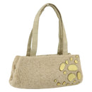 BOTTEGA VENETA Hand Bag Wool Beige Silver Auth bs35042-1
