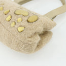 BOTTEGA VENETA Hand Bag Wool Beige Silver Auth bs35042-9
