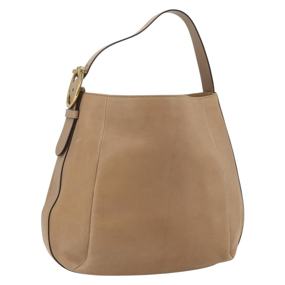 GUCCI Shoulder Bag Leather Beige Gold 296880 Auth bs35043A