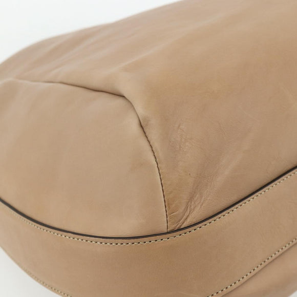 GUCCI Shoulder Bag Leather Beige Gold 296880 Auth bs35043A