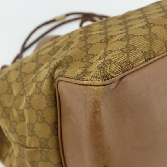 GUCCI GG Canvas Tote Bag Beige Gold 109141 Auth bs35044
