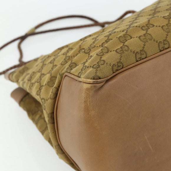 GUCCI GG Canvas Tote Bag Beige Gold 109141 Auth bs35044