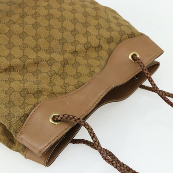 GUCCI GG Canvas Tote Bag Beige Gold 109141 Auth bs35044