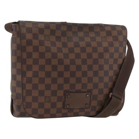 LOUIS VUITTON Damier Ebene Brooklyn MM Shoulder Bag N51211 LV Auth bs35045
