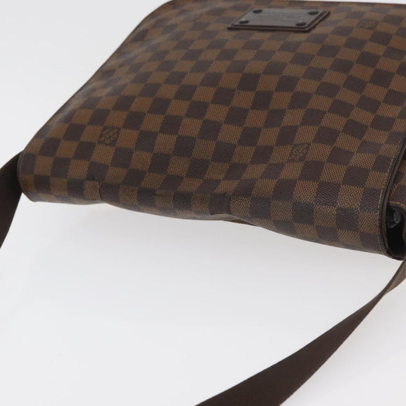 LOUIS VUITTON Damier Ebene Brooklyn MM Shoulder Bag N51211 LV Auth bs35045