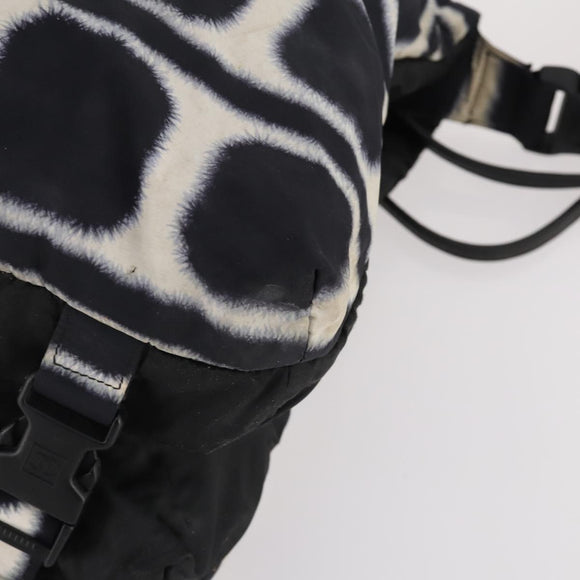 CHANEL Sports Line Reversible Shoulder Bag Nylon Black Silver CC Auth bs35056