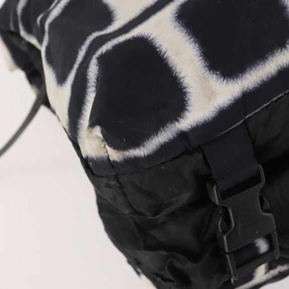 CHANEL Sports Line Reversible Shoulder Bag Nylon Black Silver CC Auth bs35056