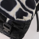 CHANEL Sports Line Reversible Shoulder Bag Nylon Black Silver CC Auth bs35056-12