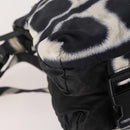 CHANEL Sports Line Reversible Shoulder Bag Nylon Black Silver CC Auth bs35056-13