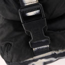 CHANEL Sports Line Reversible Shoulder Bag Nylon Black Silver CC Auth bs35056-14