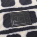 CHANEL Sports Line Reversible Shoulder Bag Nylon Black Silver CC Auth bs35056-17