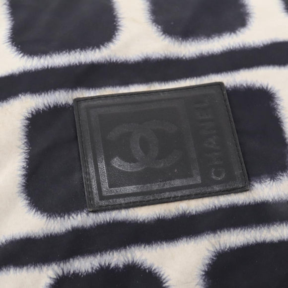 CHANEL Sports Line Reversible Shoulder Bag Nylon Black Silver CC Auth bs35056